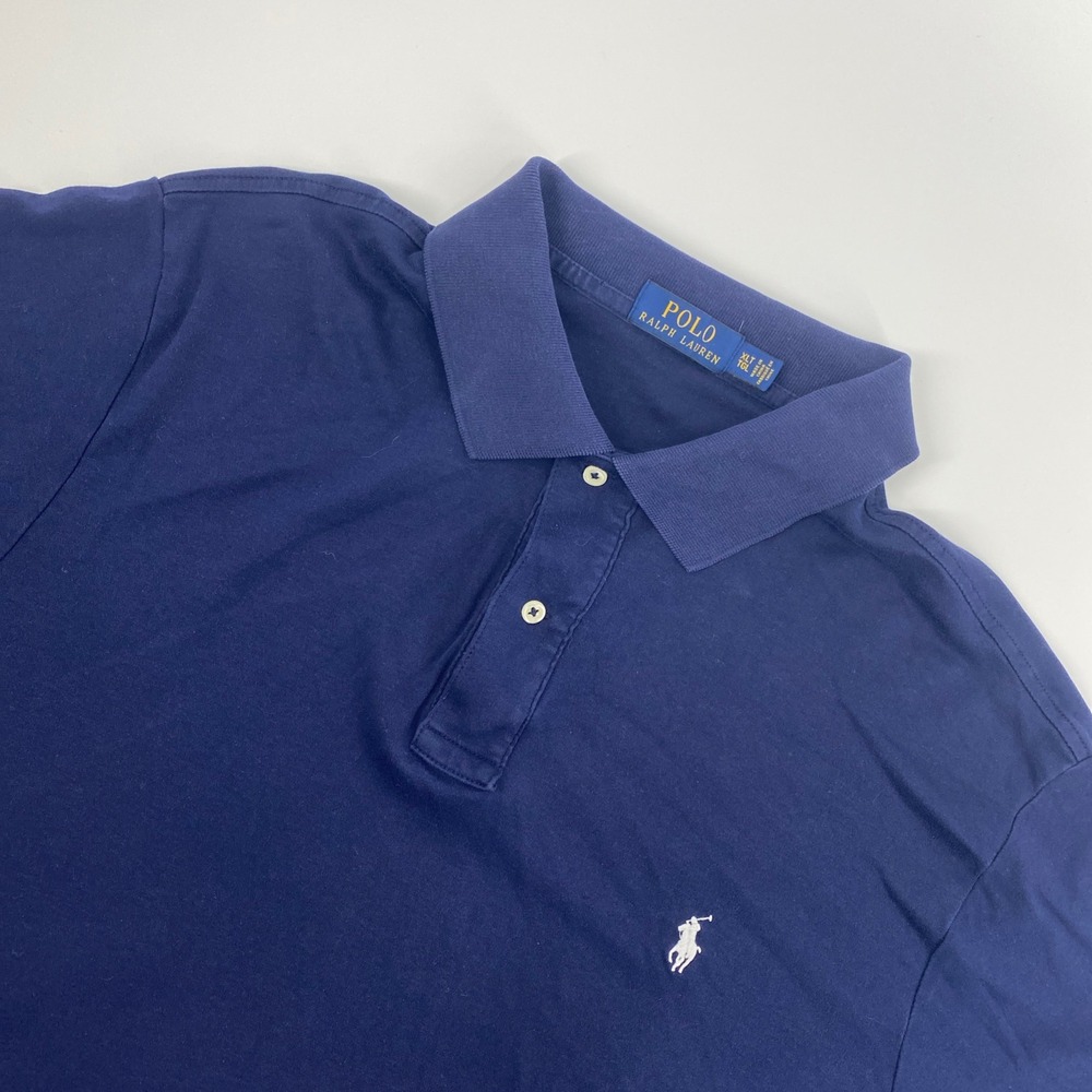 Polo Ralph Lauren Polo Shirt Mens XLT Navy Blue Tall Preppy Classic Business